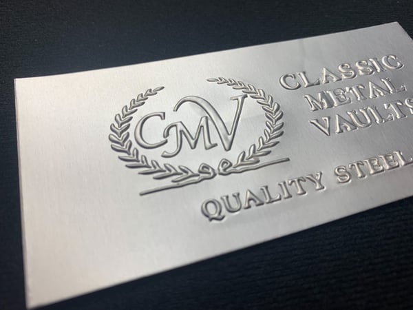 Blind emboss aluminum foil label