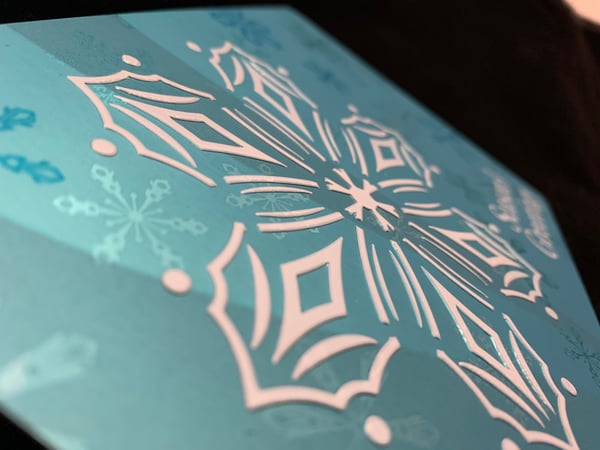 Embossed aluminum holiday card