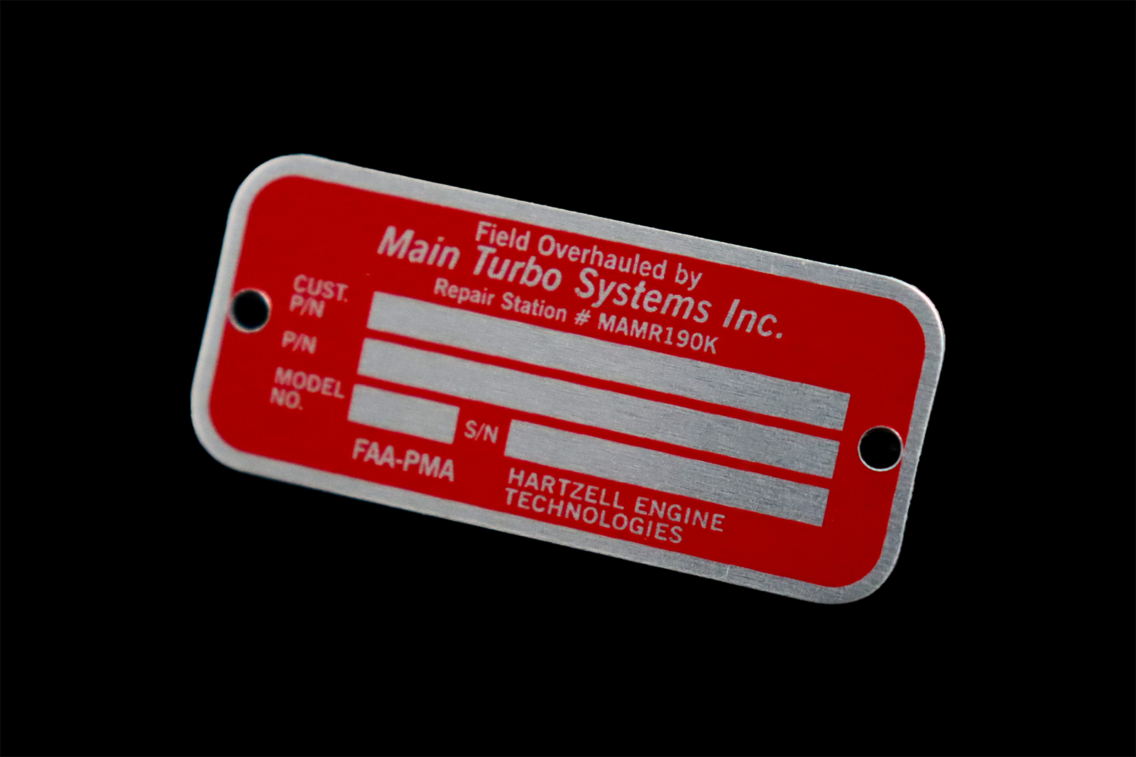 Small Aluminum ID Plate