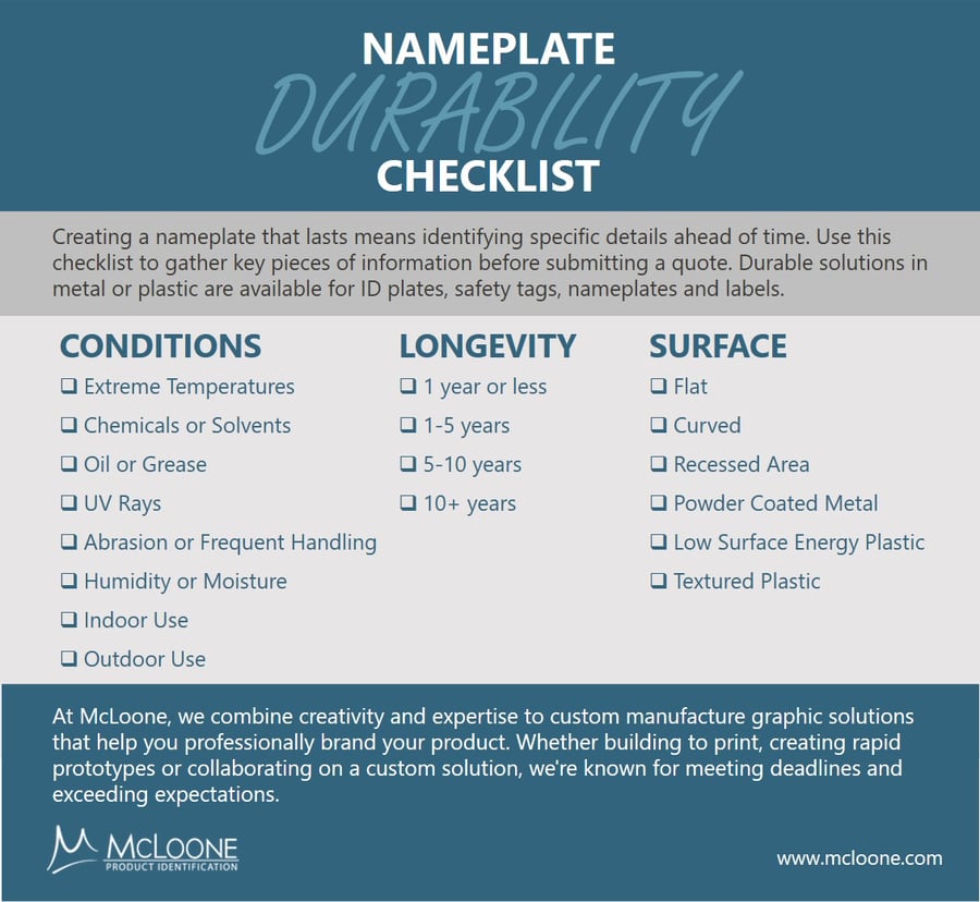 Nameplate Durability Checklist Infographic 050621