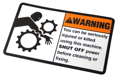 vinyl warning label