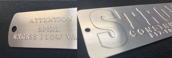 blind embossed industrial metal tags