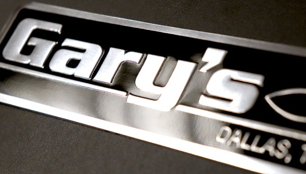 high gloss black embossed aluminum nameplate