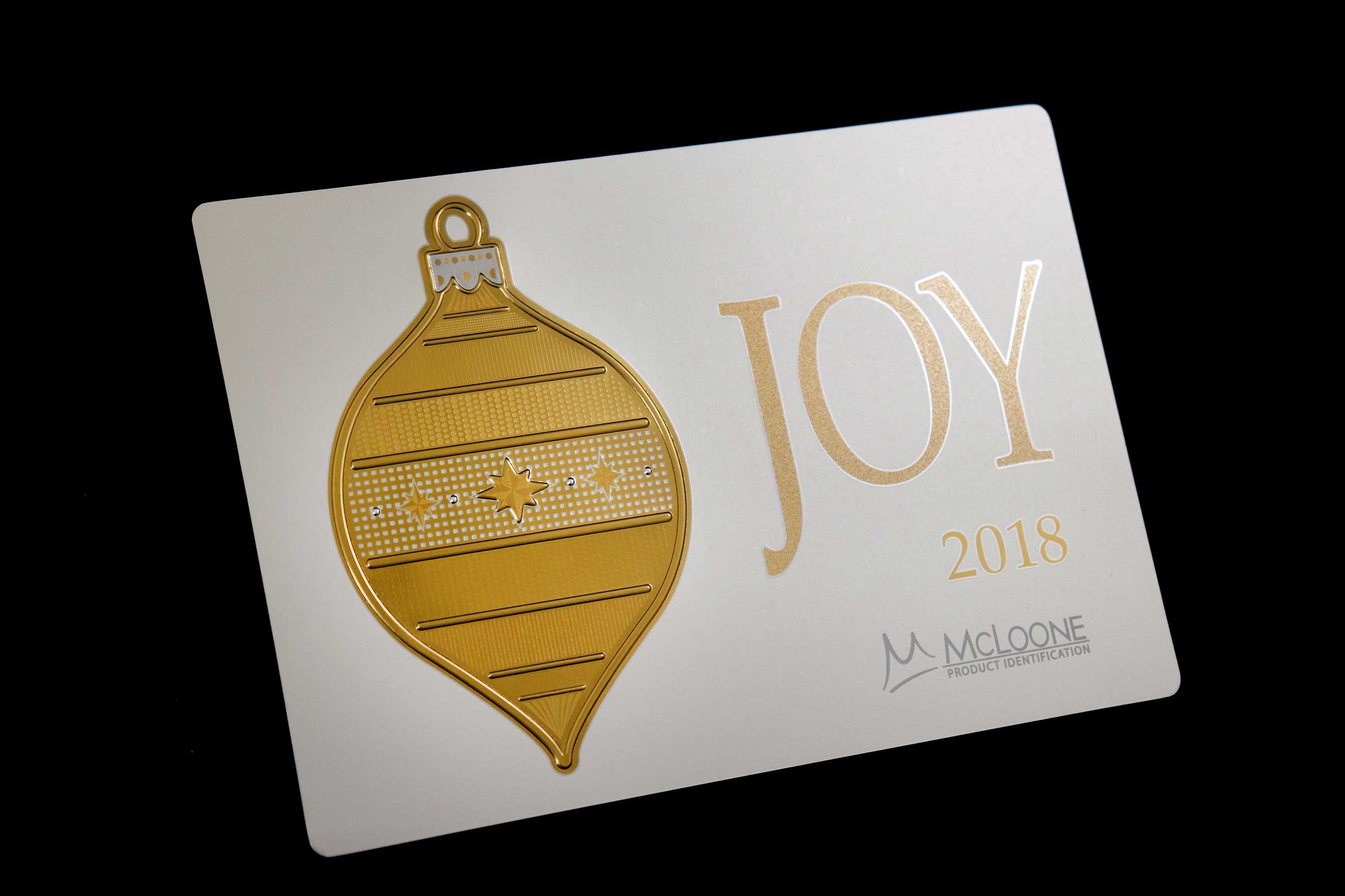 embossed aluminum holiday card by McLoone