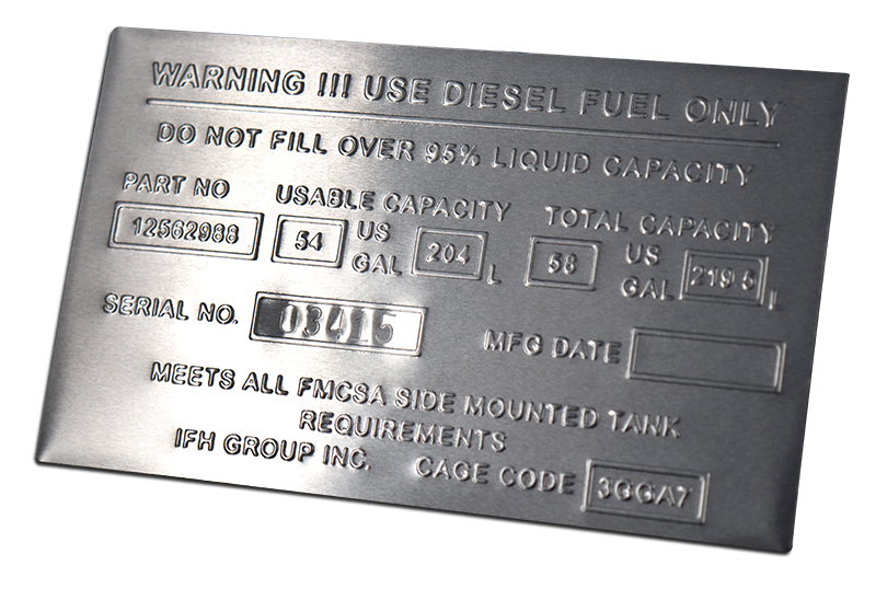 Embossing for Metal ID Plates